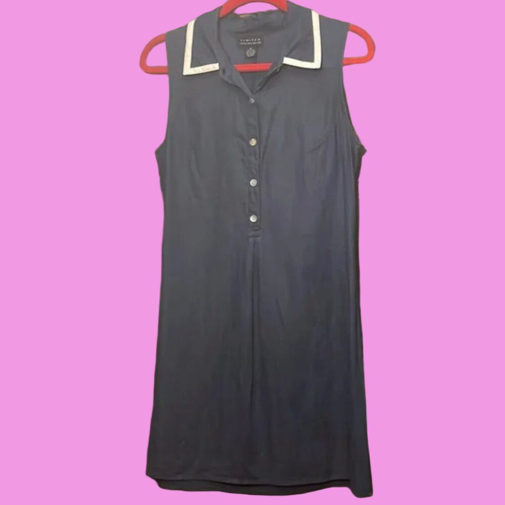 The Limited Navy Linen Nautical Shift Dress